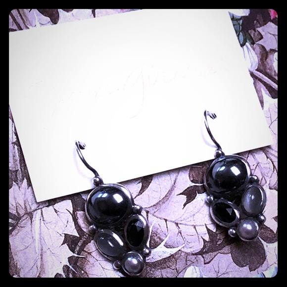 Hematite Mooonstone Earrings